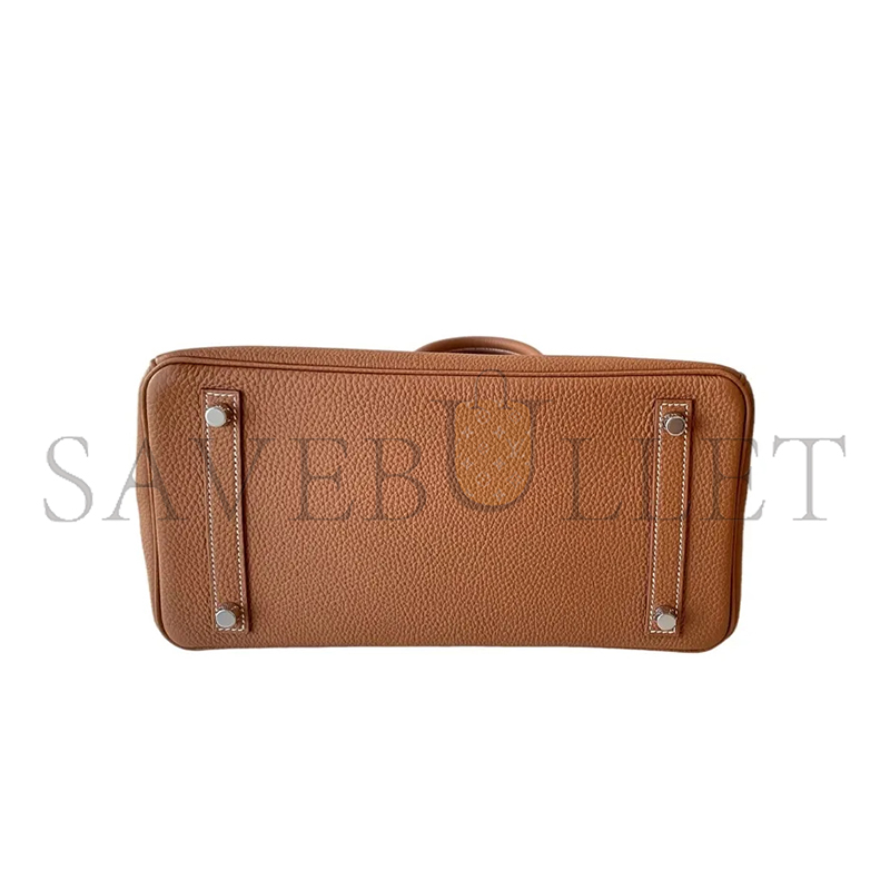 HERMES BIRKIN 30 TOGO BROWN PALLADIUM HARDWARE H030520CK37 (30*22*16cm)